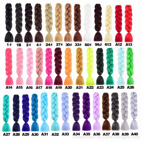 Factory 4-Tone Jumbo Braid Hair 24 Inch 32 Inch 41 Inch High Temperature Fiber Colorful Jumbo Braiding Hair Extension